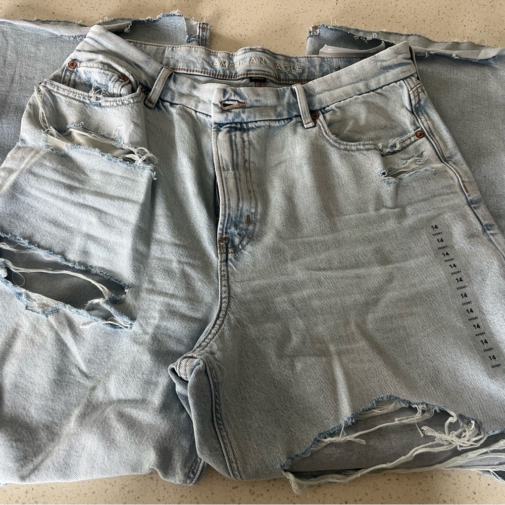 American Eagle Outfitters Light Blue Distressed Jeans